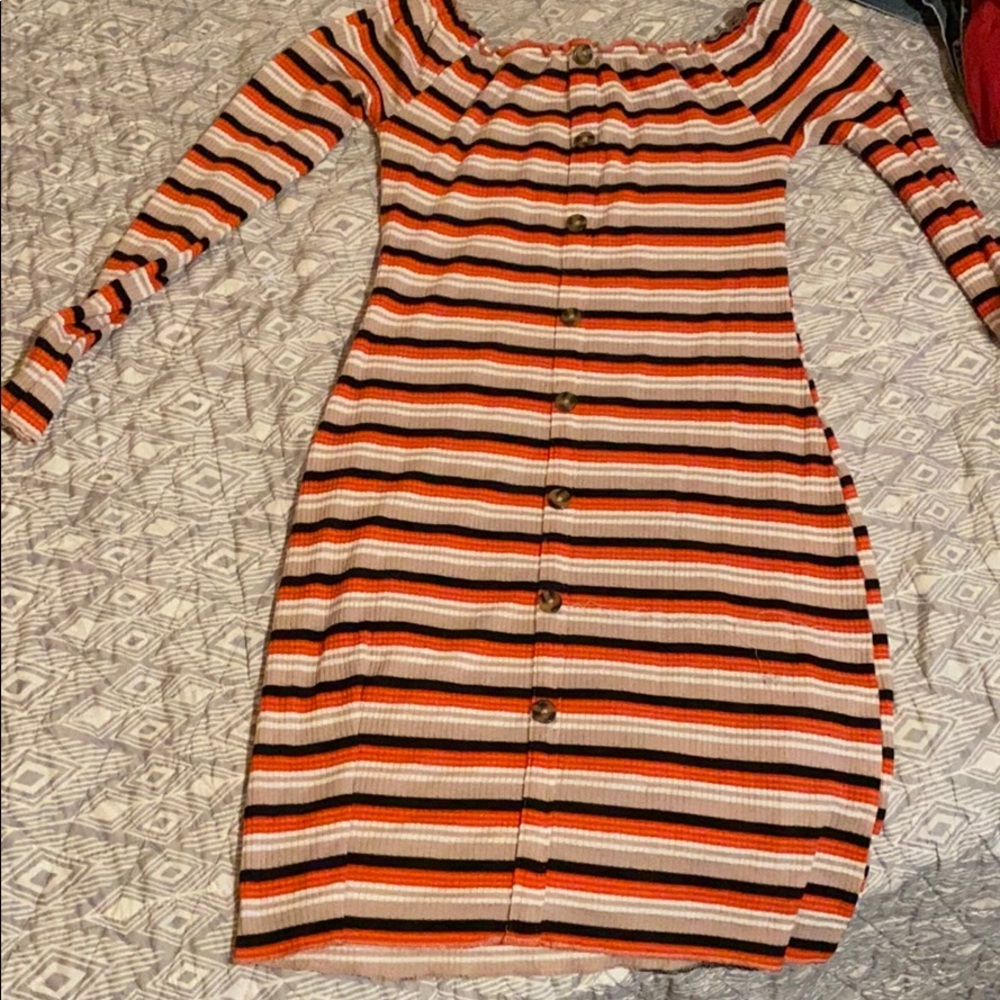 Rubbed stripped dress
